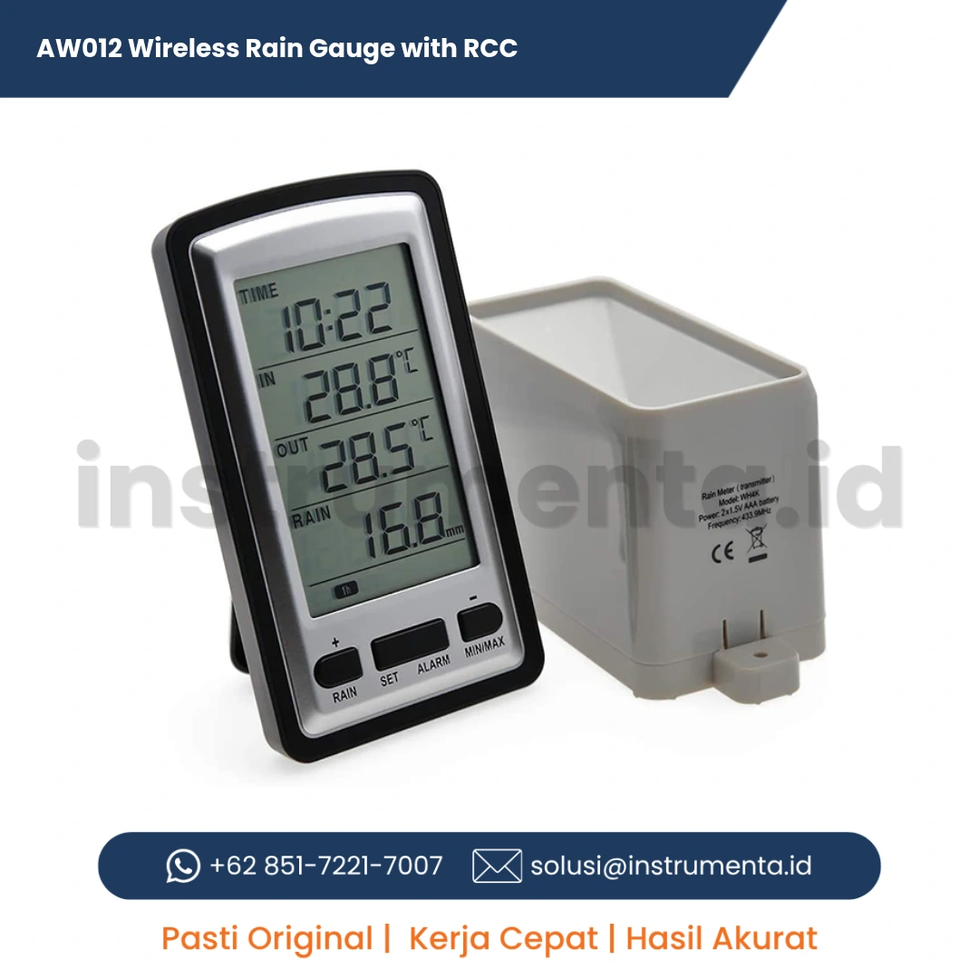 Official Supplier AMTAST AW012 Wireless Rain Gauge RCC Alat Ukur Curah Hujan Jarak Jauh Digital